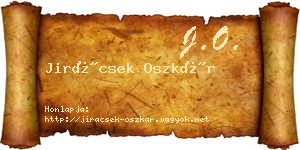 Jirácsek Oszkár névjegykártya